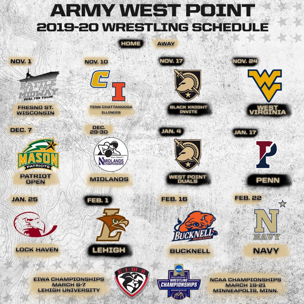 2019-2020 Army West Point Wrestling Schedule