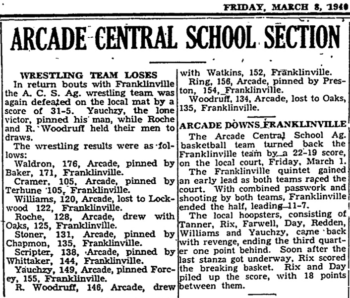 Arcade Wrestling Team Loses