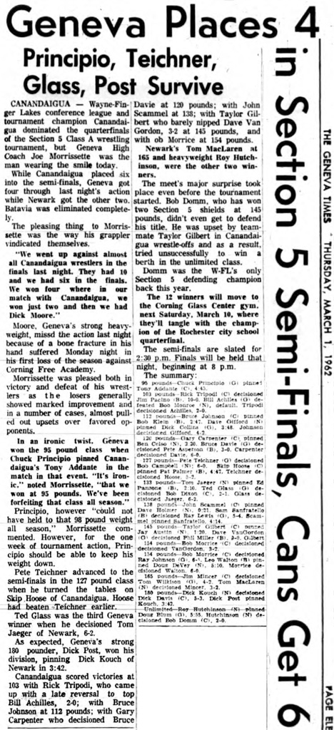 Geneva Places 4 in Section 5 Semi-Finals, Cans Get 6