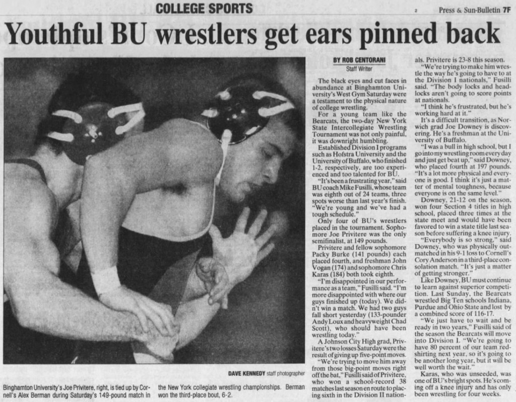 Youthful BU wrestlers get ears pinned back