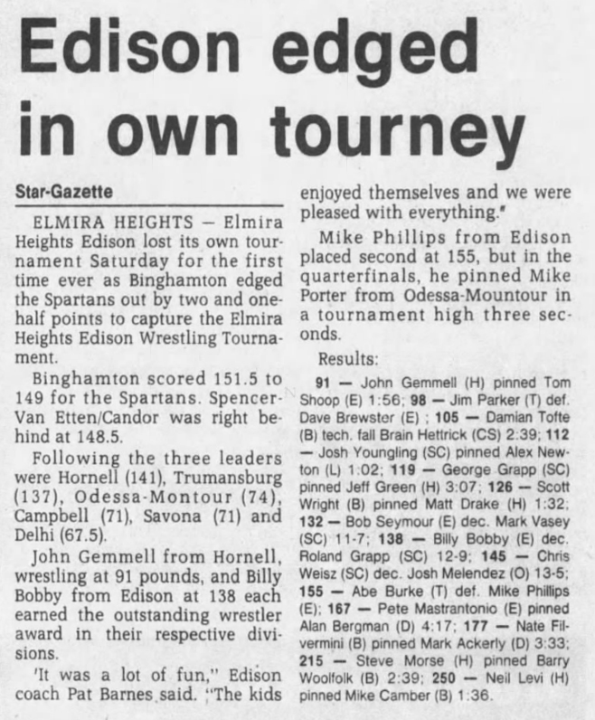 Edison edged in own tourney