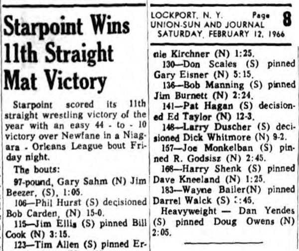 Starpoint Wins 11th Straight Mat Victory