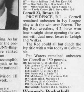 Cornell 23, Brown 10