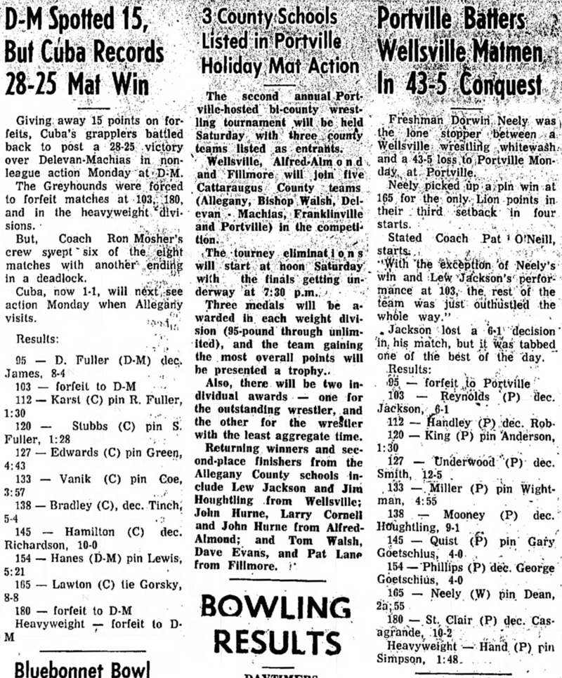 D-M Spotted 15, But Cuba Records 28-25 Mat Win