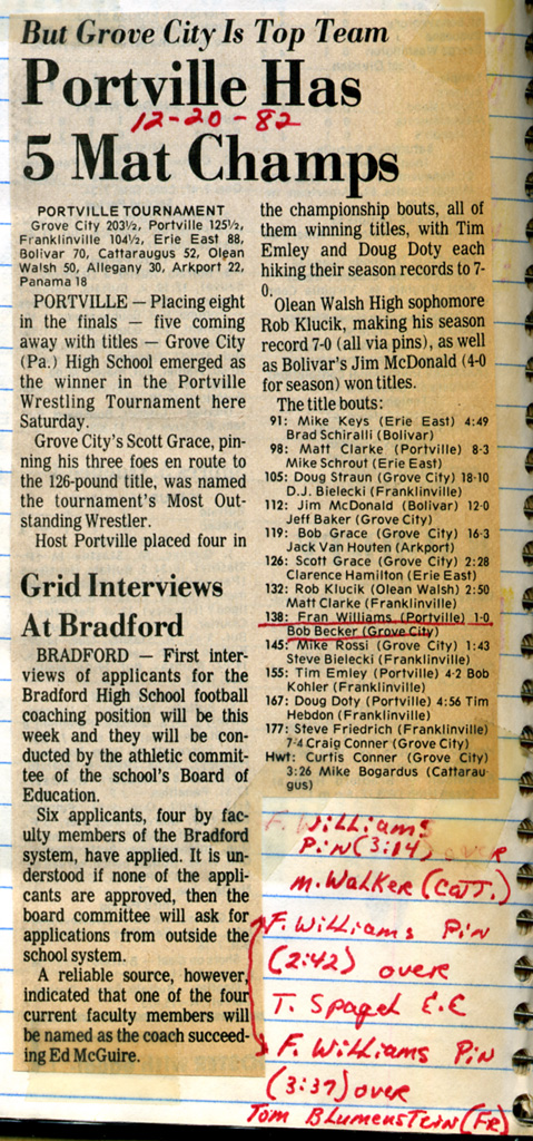 Portville Has 5 Mat Champs