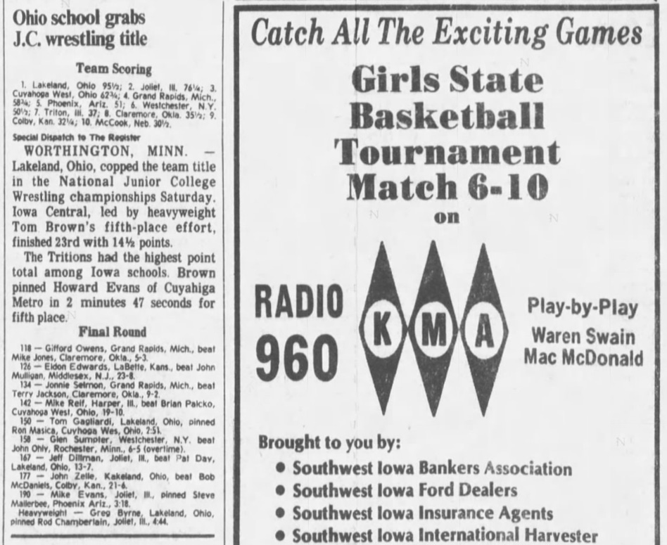 Ohio school grabs J.C. wrestling title