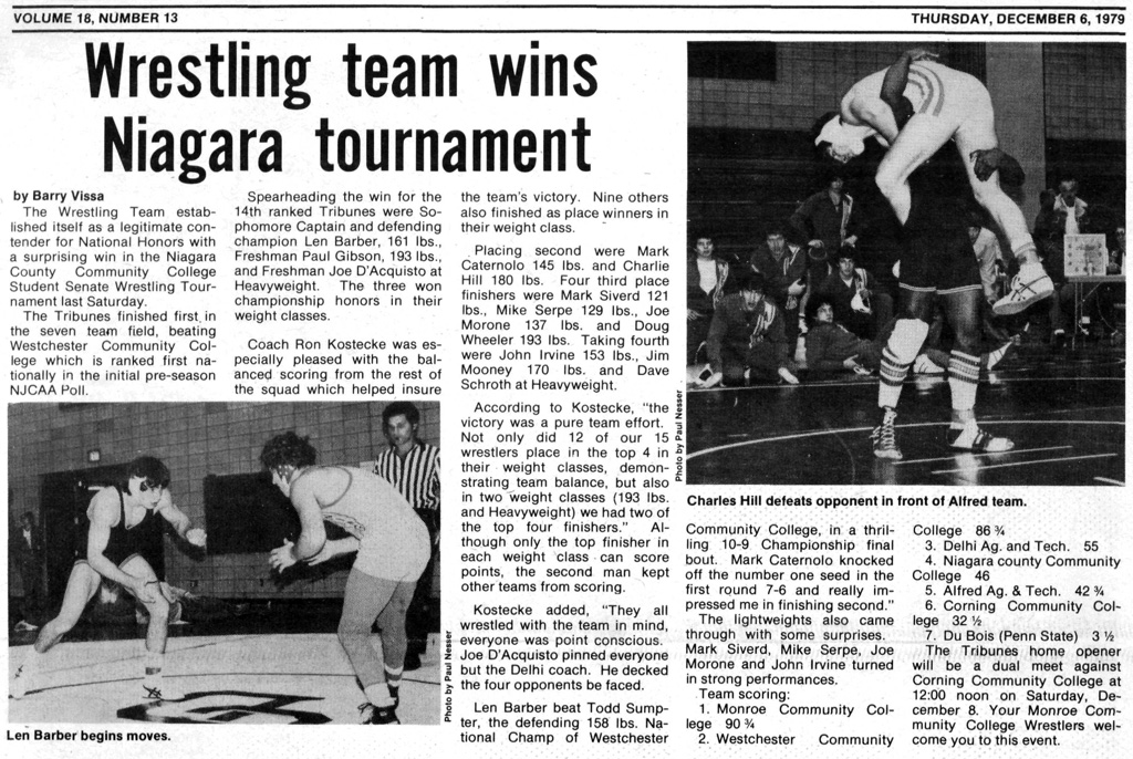 MCC wrestling team wins Niagara tournament