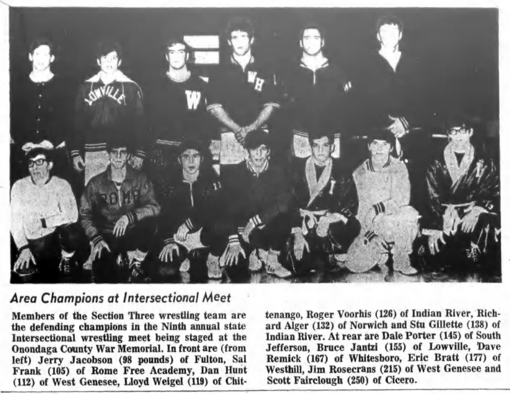 1971 NYSPHSAA Section III Wrestling Champions