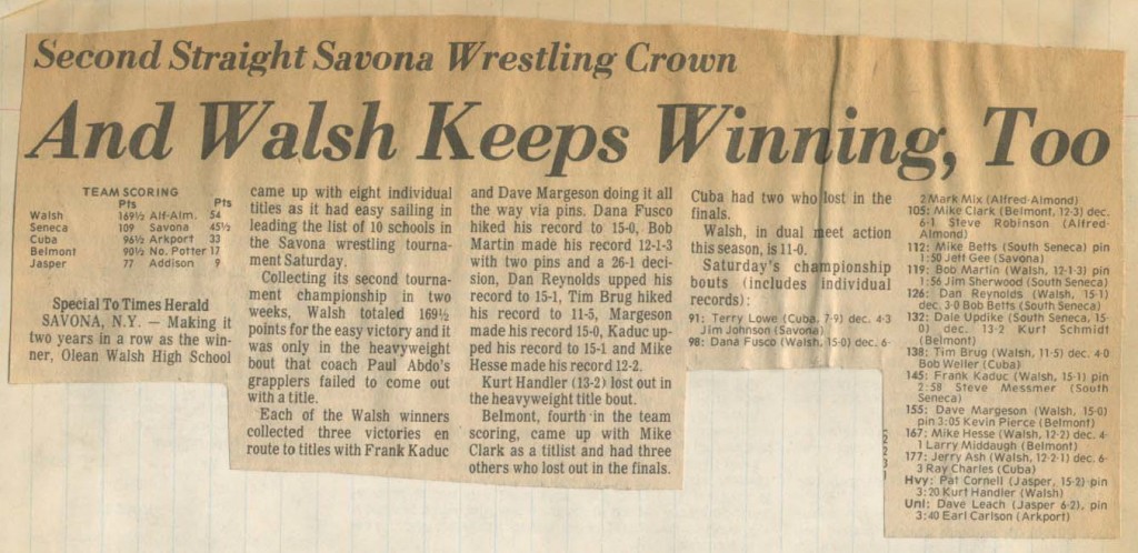 And Walsh Keeps Winning, Too