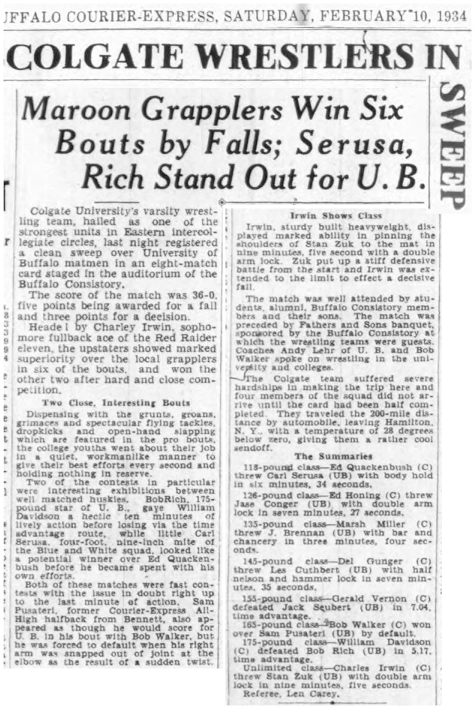 Colgate Wrestlers In Sweep