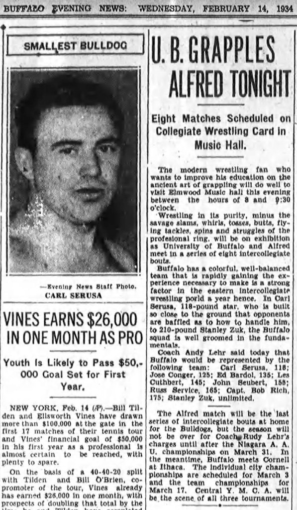 U. B. Grapples Alfred Tonight