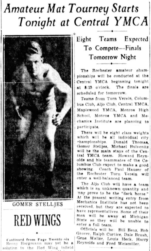 Amateur Mat Tourney Starts Tonight at Central YMCA