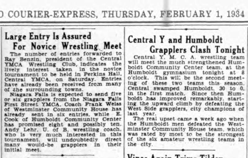 Central Y and Humboldt Grapplers Clash Tonight