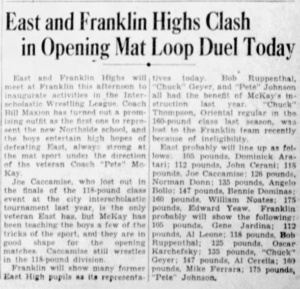 East and Franklin Highs Clash in Opening Mat Loop Duel Today