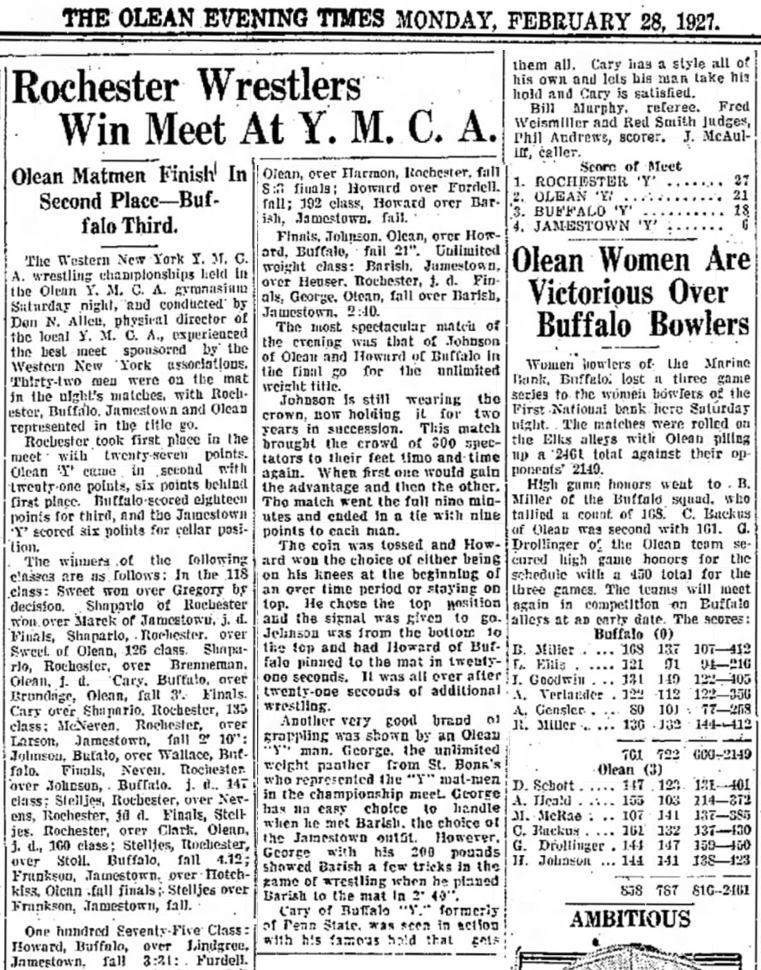 Rochester Wrestlers Win Meet At YMCA