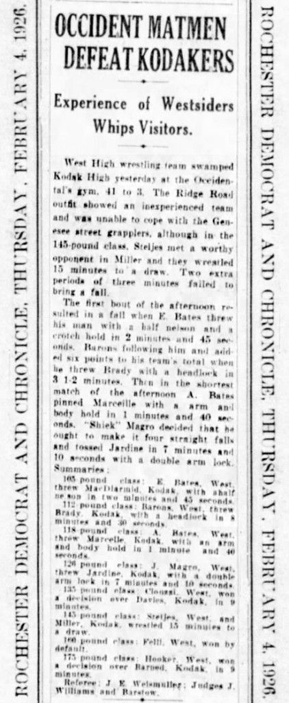 Occident Matmen Defeat Kodakers