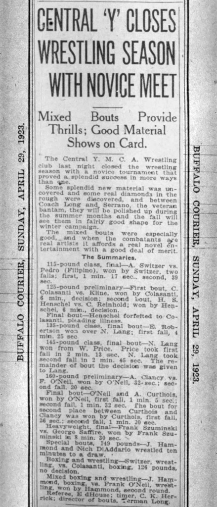 Central Y Closes Wrestling Season With Novice Meet