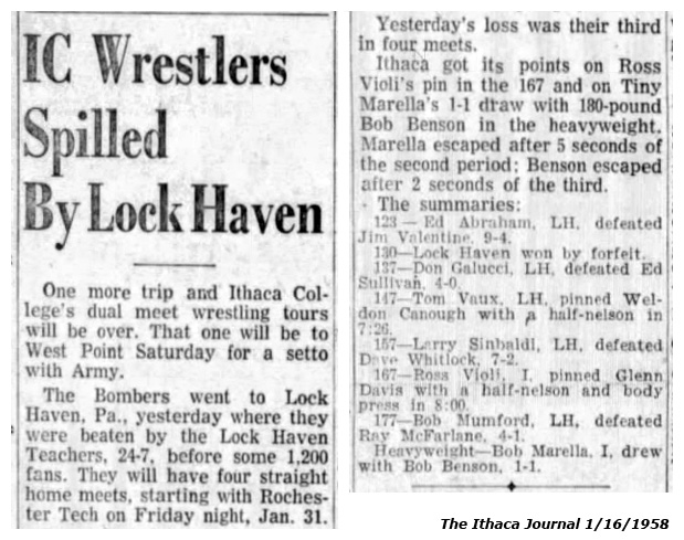 IC Wrestlers Spilled by Lock Haven