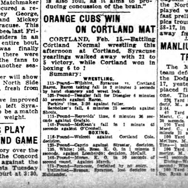 Orange Cubs Win On Cortland Mat