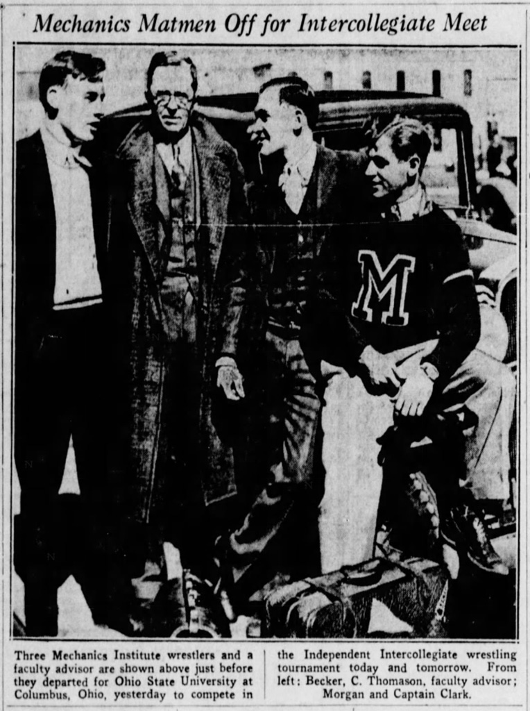 Mechanics Matmen Off for Intercollegiate Meet