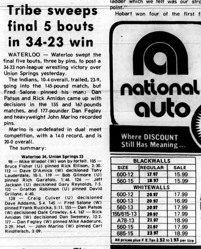 Tribe sweeps final 5 bouts in 34-23 win