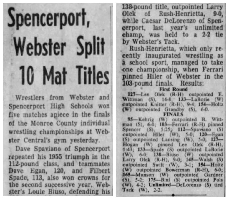 Spencerport, Webster Split 10 Mat Titles