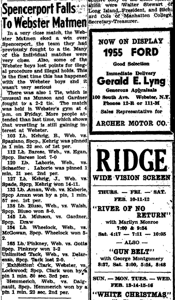 Spencerport Falls To Webster Matmen