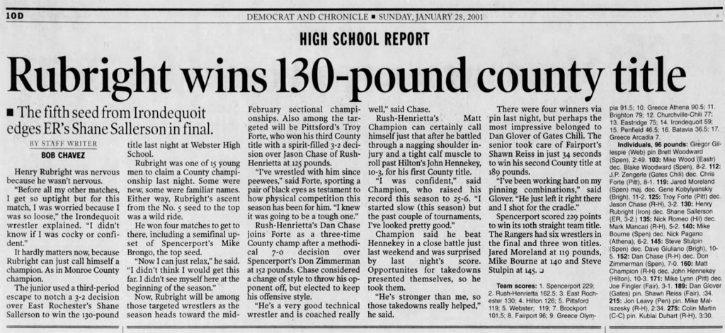 Rubright wins 130-pound county title