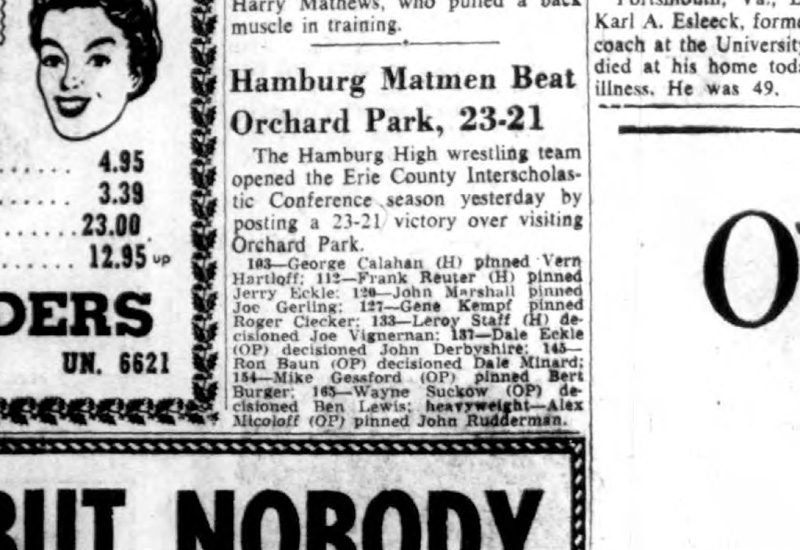 Hamburg Matmen Beat Orchard Park, 23-21