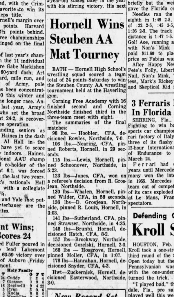 Hornell Wins Steuben AA Mat Tourney