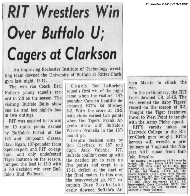 RIT Wrestlers Win Over Buffalo U