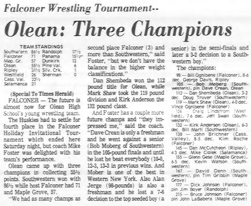 Olean: Three Champions