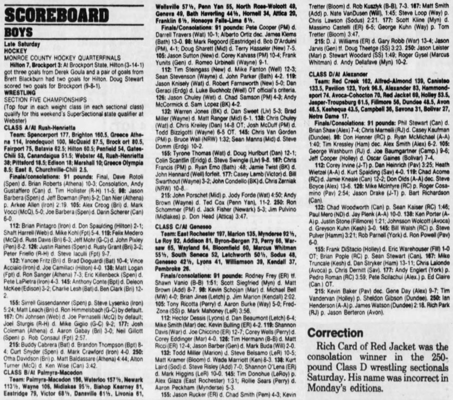 1991 Section V Wrestling