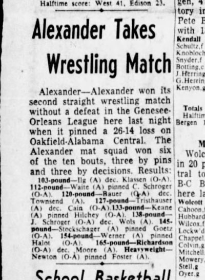 Alexander Takes Wrestling Match