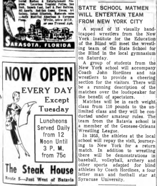 State School Matmen Will Entertain Team From New York City