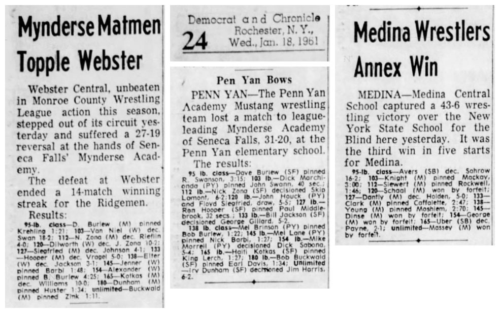 Mynderse Matmen Topple Webster