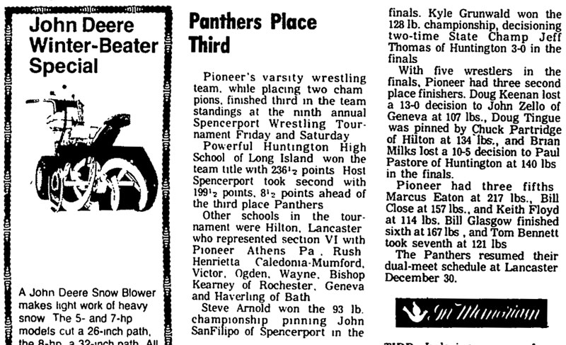 Panthers Place Third