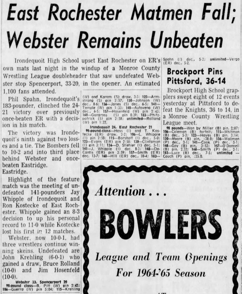 East Rochester Matmen Fall