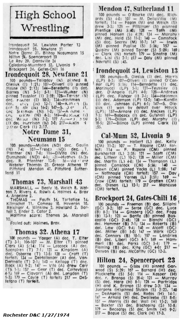 Irondequoit 34, Lewiston-Porter 13