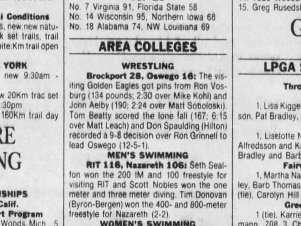 Brockport 28, Oswego 16