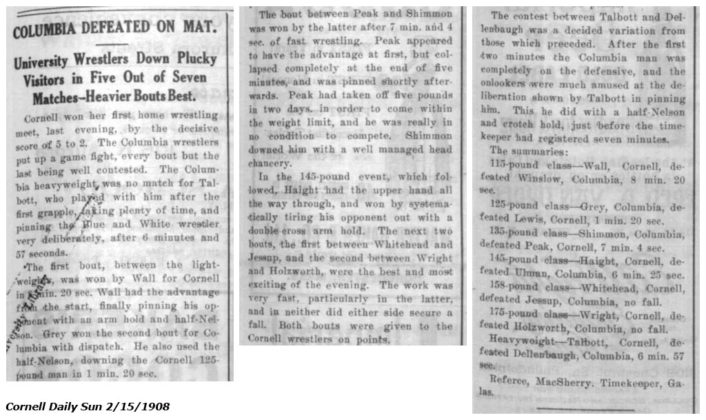 Columbia Defeated On Mat