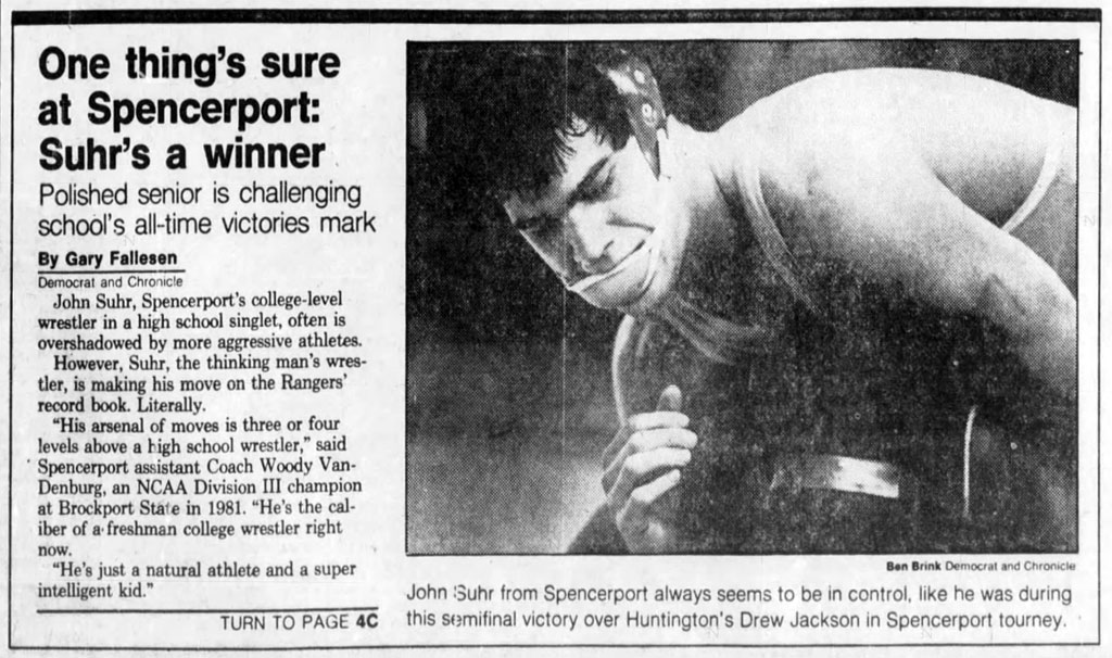 One thing's for sure at Spencerport: Suhr's a winner