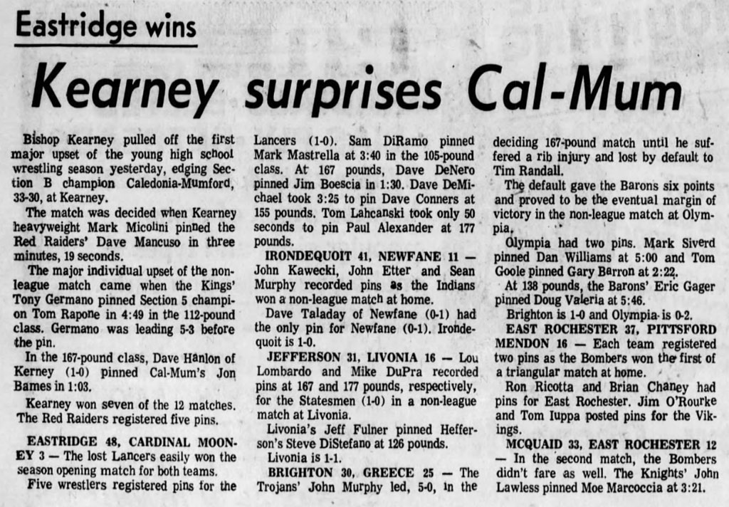 Irondequoit 41, Newfane 11