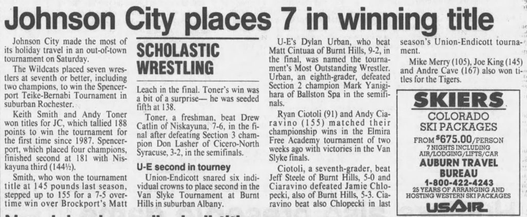 Johnson City places 7 in winning title