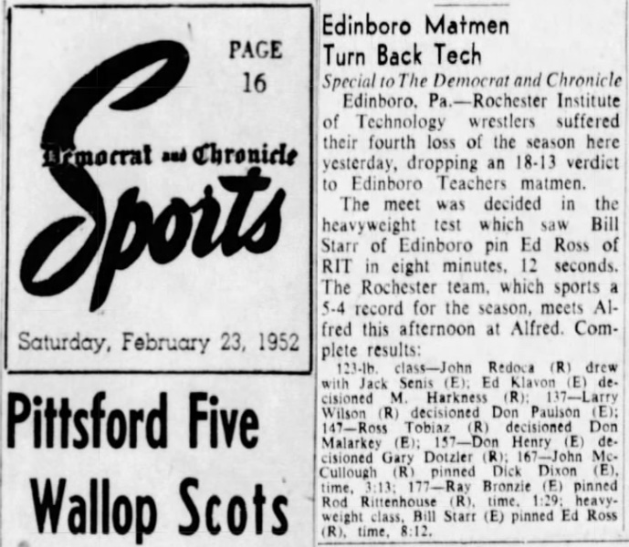 Edinboro Matmen Turn Back Tech