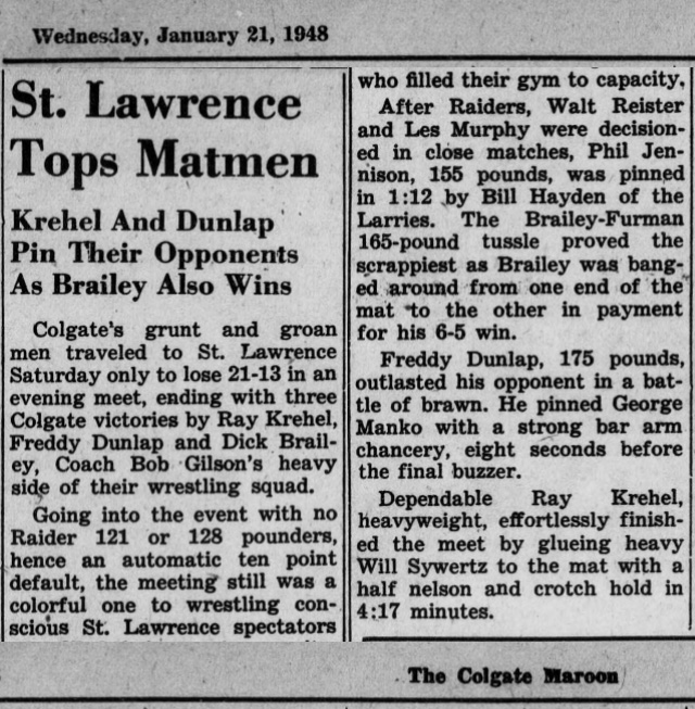 St. Lawrence Tops Matmen