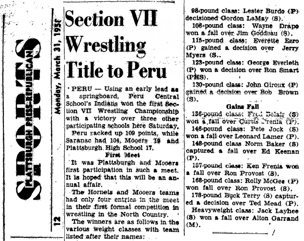 Section VII Wrestling Title To Peru