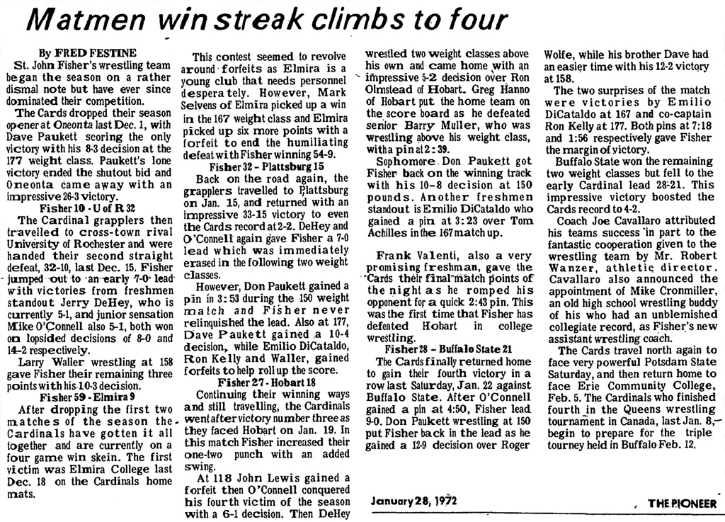 Fisher 59 - Elmira 9