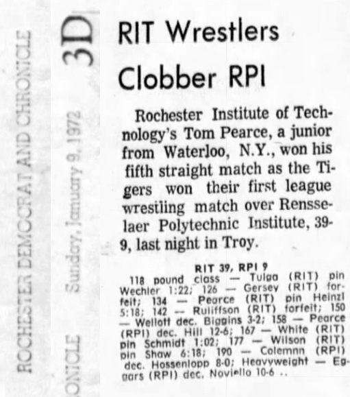 RIT Wrestlers Clobber RPI