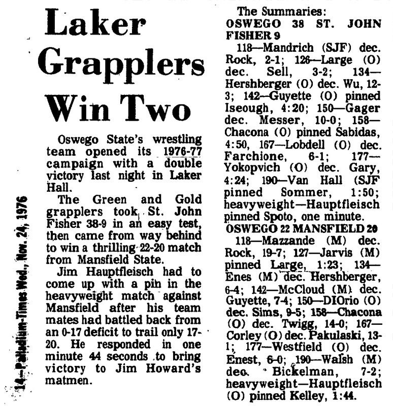 Laker Grapplers Win Two